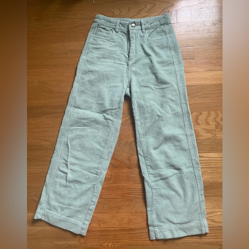 mint wide leg corduroy pants